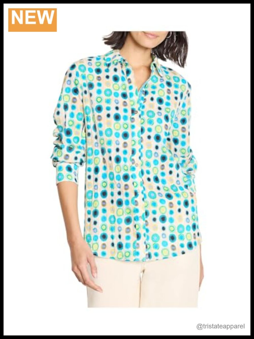 NIC+ZOE Women's Cotton Crinkle Button-Down Shirt